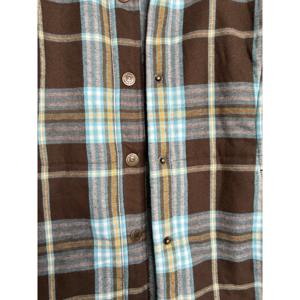 NWT Noble Outfitters Womens Brown Plaid Sherpa Lined Flannel Shirt Jacket - Picture 5 of 11